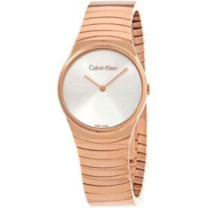 Calvin Klein K8A23646 Whirl Quartz Silver Dial Rose Gold-tone Women's Watch