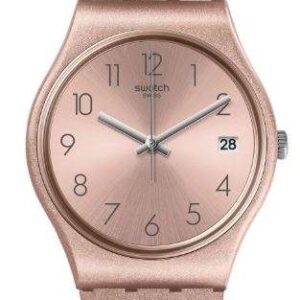 Swatch Core Refresh Pink Baya Sun Brushed Quartz Ladies Watch GP403 34mm