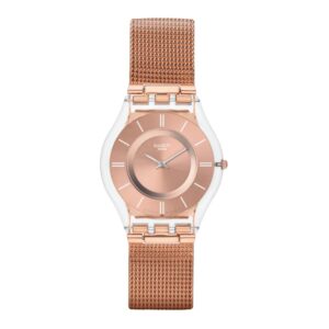 Swatch Hello Darling Quartz Pink Dial Pink Milanese Bracelet Ladies Watch SS08K104M