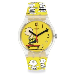 Peanuts POW WOW Charlie Brown Yellow Dial and Silicone Strap Watch SO29Z101